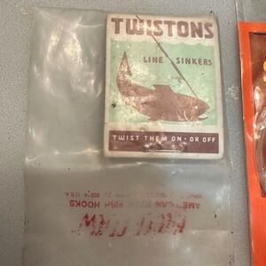 VINTAGE TWISTONS LINE SINKERS FISHING TACKLE AMILOG COMPANY RARE